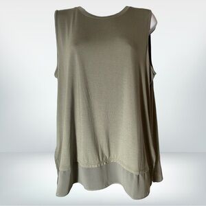 MarlaWynne Mixed Media Tank, Sage, Large, NWT